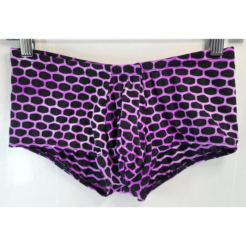 MALE POWER Men’s Medium 29" Boxer Briefs Purple Black – NEW